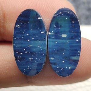 Fabulous Leland Blue Peair Leland Blue Cabochon Michigan leland Flat Back Jewelry Earrings making gemstone Size 22×11x4mm 19crt A#354