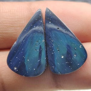 Gorgeous AAA ±++Leland Blue Peair Leland Blue Cabochon Michigan leland Flat Back Jewelry Earrings making gemstone Size 23×14x4mm 20crt A#351