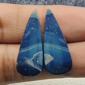 Brilliant AAA+++Leland Blue Peair Leland Blue Cabochon Michigan leland Flat Back Jewelry Earrings making gemstone Size 29×12x4mm 21crt A#346