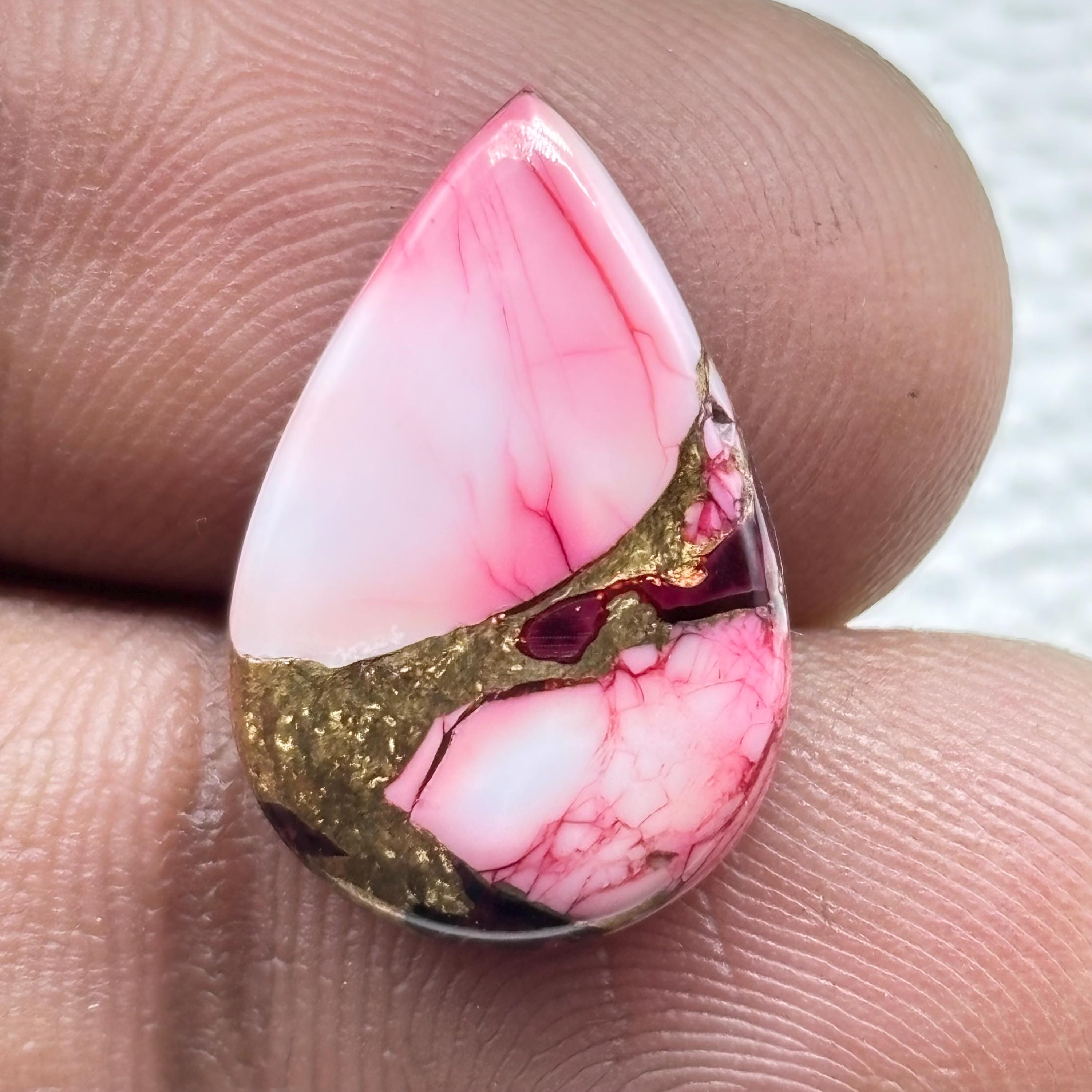 Pear Red Rose Dahlia Mojave Turquoise Cabochon (19x13x4mm 8cts) - Etsy