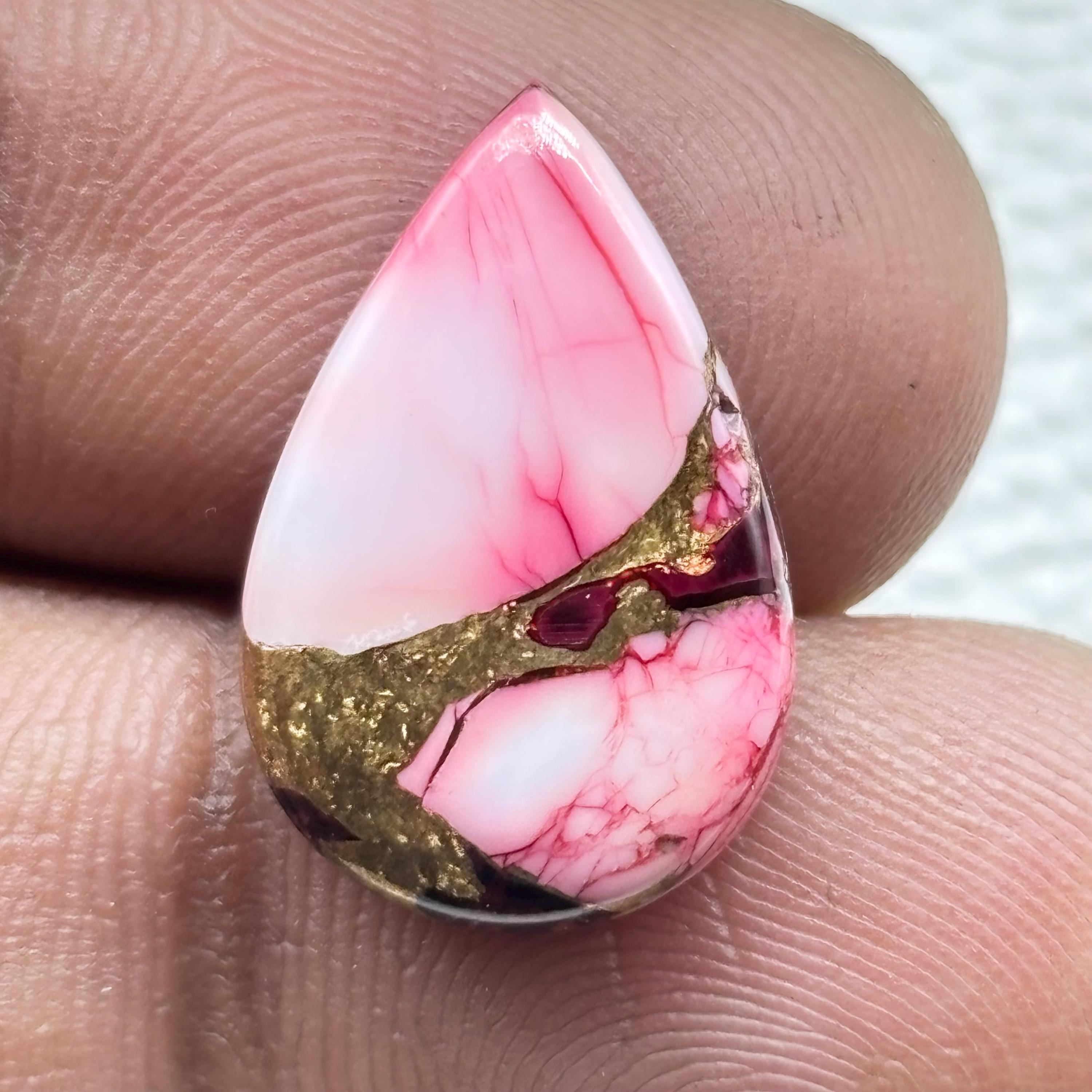 Pear Red Rose Dahlia Mojave Turquoise Cabochon (19x13x4mm 8cts) - Etsy