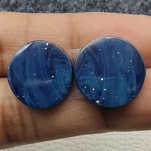 Beautiful AAA+++Leland Blue Peair, Leland Blue Cabochon Michigan leland 19cts 18×18x3mm ,Flat Back, Jewelry Earrings making gemstone A#344