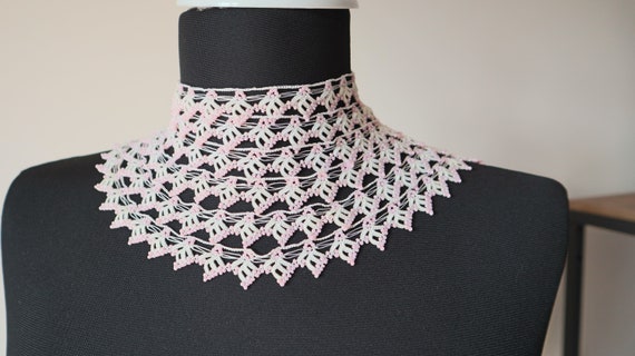 Crochet Oya Necklace, Vintage Anatolian lace ,197… - image 1