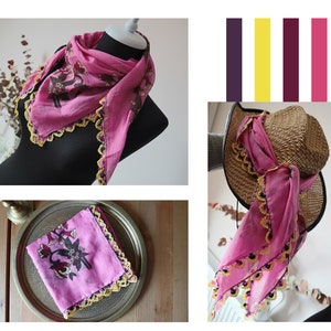 Turkish Oya Scarf, Cotton Crochet Svarves, 1980's Vintage Traditional Yazma, head scarf, Flower bandana, yemeni, hat accessories needle lace