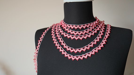 Crochet Oya Necklace, Vintage Anatolian lace ,197… - image 6