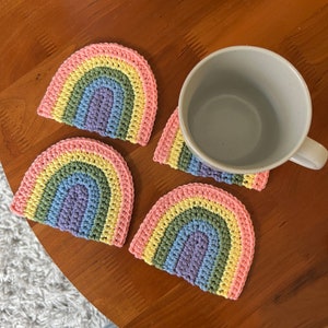 Rainbow Coaster/ Crochet Coaster/ Handmade/ Home Decor/ Housewarming Gifts/ Pride/ Pride Coaster