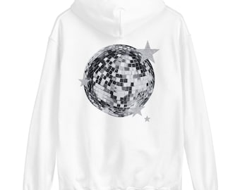 Sweat à capuche rétro avec étoiles boule disco