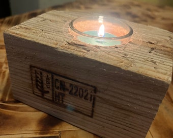 Rustic Pallet Block Candle Holder