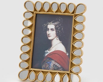 Gold Ornate Picture Frame/Table Top Photo Frames/Victorian Decor French Country Gold Antique Picture Frame 5x7, 4×6  Vintage Frame