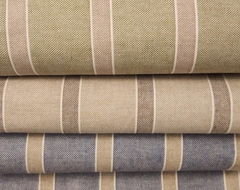 Trendy Waterproof Oilcloth Tablecloth, Durable Cotton Coated in Green, Beige, Blue, Gray Stripes, Spill Resistant Wipe Off Party Table Cover