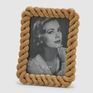 Gold Ornate Picture Frames 5x7, Chain Gold Picture Frames, Table Top Photo Frame, Modern Farmhouse Decor French Country Vintage Frame