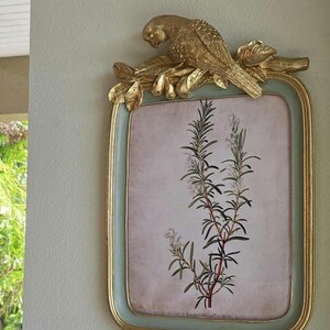 Ornate Gold & Green Parrot Picture Frame – 5x7 Tabletop - 11x14 Wall, Vintage / French Country Decor image 7