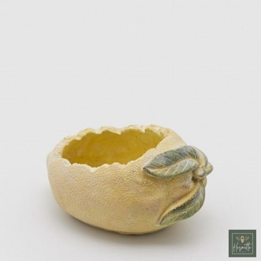 Lemon Gift Concrete Planter Pot Vintage Pottery Planter Pot Etsy