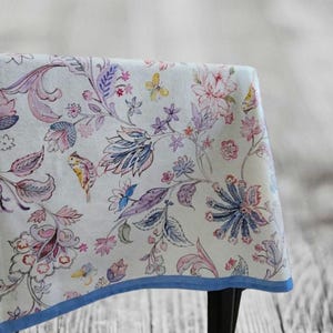 Floral Cotton Rectangle Tablecloth: French Vintage Table Linens