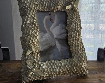 Farmhouse Ornate Picture Frame: Victorian French Country Gold Decor - Vintage frame