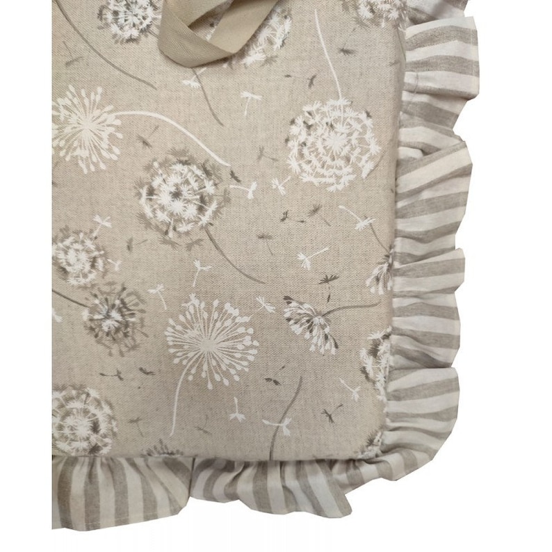 Ruffled Chair Cushion With Ties French Country Decor Etsy