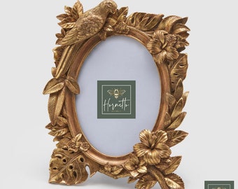 Bird Ornate Gold Picture Frame: Vintage Victorian Decor, 5x7 Photo