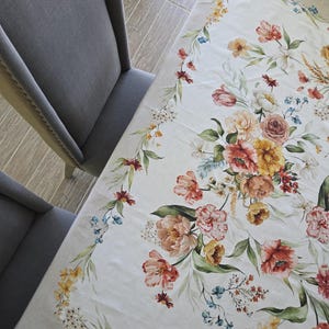 Vintage Rectangle Tablecloths, Floral Tablecloth, French Table Decor, Vintage Decor, Vintage Tablecloth, Rectangular Table Cover