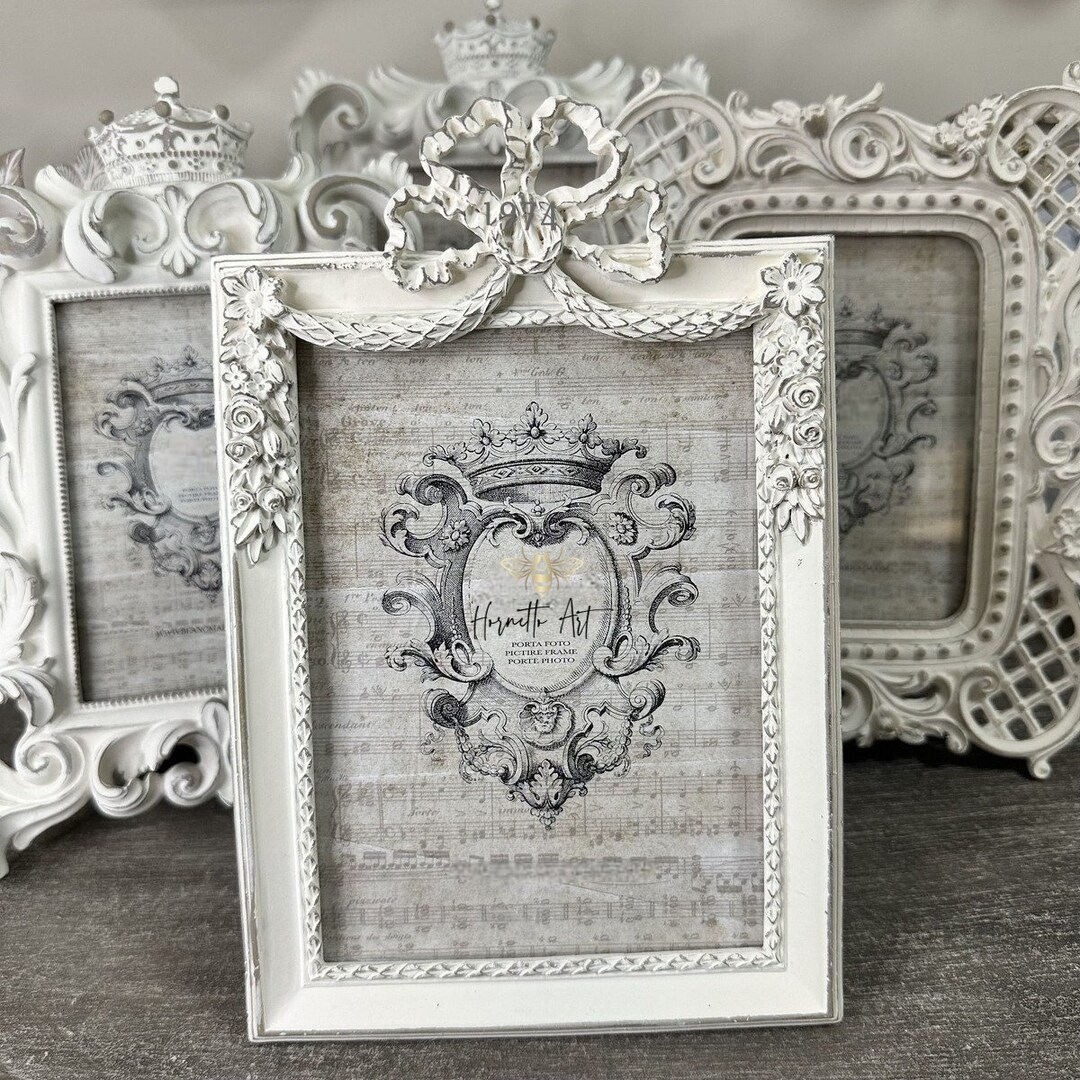 Juliette 5x7 French Style Picture Frame, Shabby Chic Ornate Frame, Vintage Antique Frame