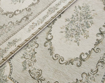 Aubusson Machine Washable Neutral Area Rug, Light Green/Beige/Taupe Rug, Shabby Chic Carpet, French Vintage Rug, Dollhouse Victorian Rug