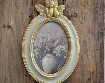 Victorian Gold Ornate Picture Frame 4x6, Gold Oval Frame, Table Top Photo Frames, Victorian Decor, French Decor Country Decor, Vintage Decor