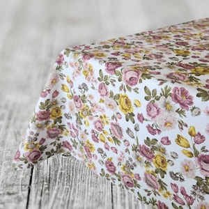 French Country Floral Tablecloth: Waterproof Cotton Blend, Wipe Clean