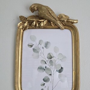 Ornate Gold & Green Parrot Picture Frame – 5x7 Tabletop - 11x14 Wall, Vintage / French Country Decor image 6