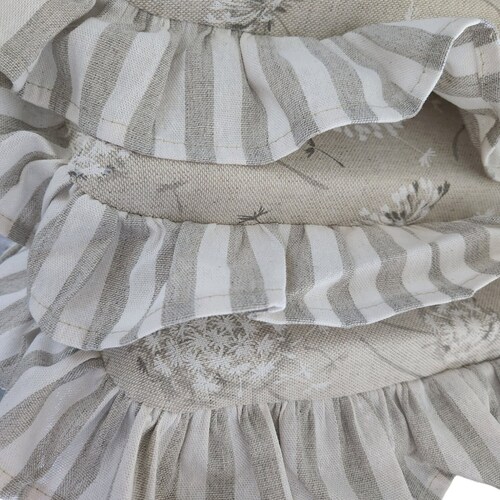 Ruffled Chair Cushion With Ties French Country Decor Etsy