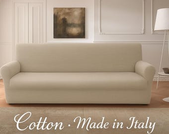 Funda elástica de algodón italiano para sofá: Funda para muebles estilo casa de campo
