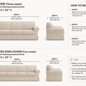 Italian Cotton Stretch Sofa Cover: Farmhouse Style Furniture Slipcover image 4