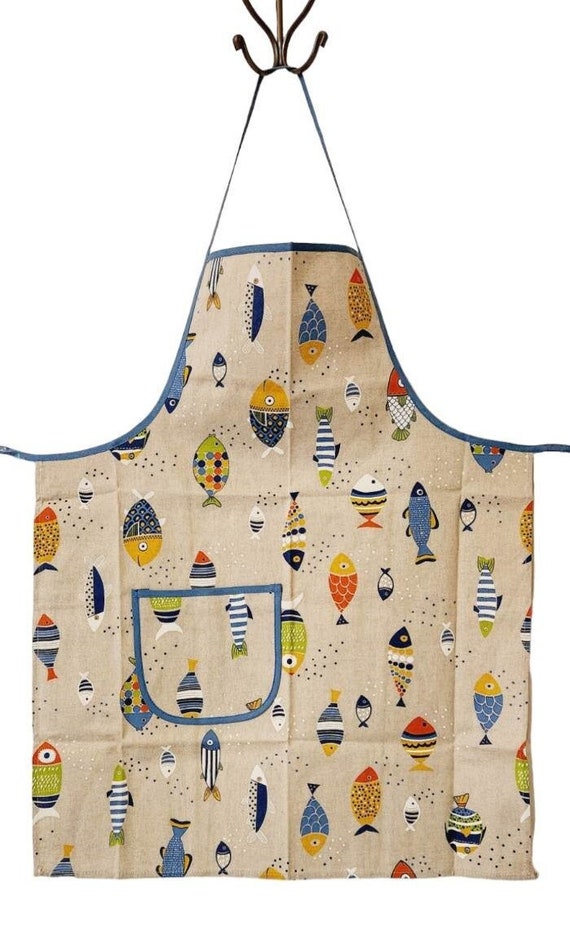 Lindong Tablier De Cuisine Avec Poche Pour Adultes Et Enfants En Coton Imperméable, Grau Reh, Kinder Größe (nur 1 Stück