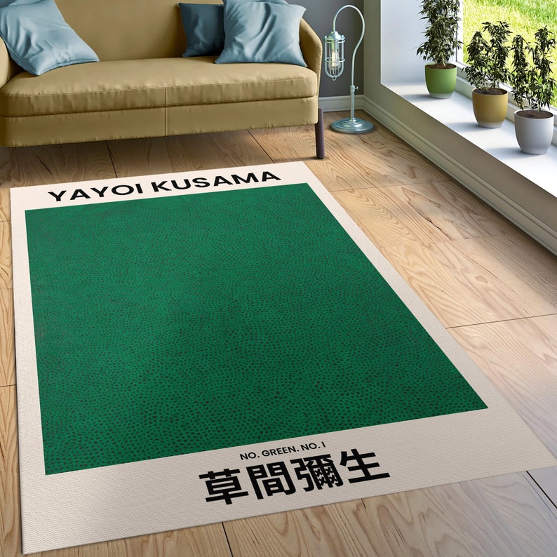 Yayoi Kusama Pattern Rug Rug for Living Room Kusama Pumpkin Etsy