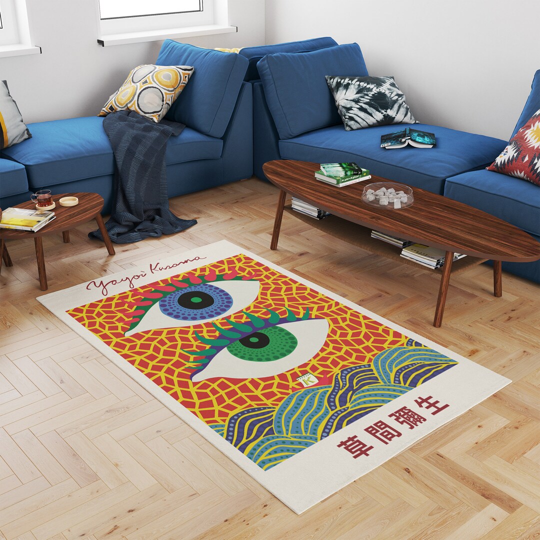 Yayoi Kusama Custom Rug, Minimalist Rug, Midcentury Modern