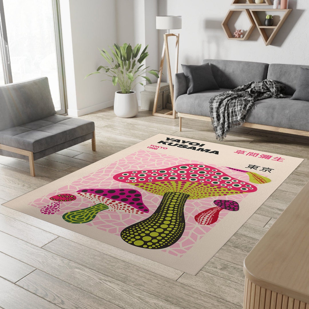 Yayoi Kusama Mushroom Collection, Museum Exhibition Poster, Mushroom