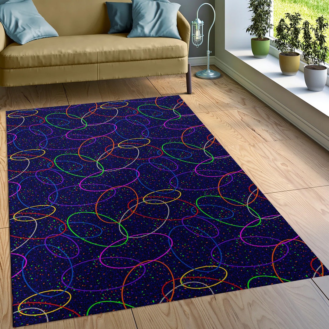 90s Arcade Rug, Retro Home Theater Carpet, Nonslip Washable Movie Room