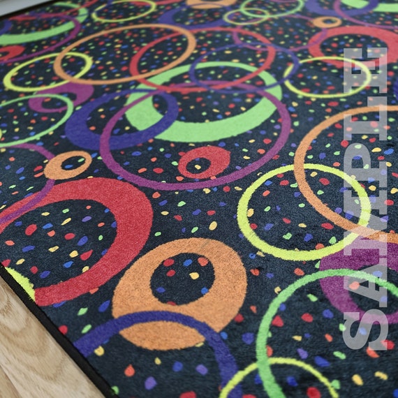 Arcade Rocketship Bowling Alley Carpet 80s Style Video Game Area