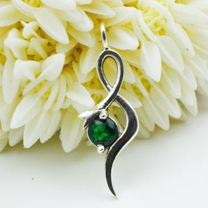 Green Emerald CZ Pendant Gemstone Pendant Handmade Pendant 925 Sterling Silver Pendant Unique Style Jewelry Gift For Her Brand New Pendant.