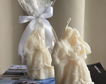 Hochzeitskerze Brautpaar aus Sojawachs – handgemachte Kerze, romantische Hochzeitsdeko, Geschenk zur Hochzeit