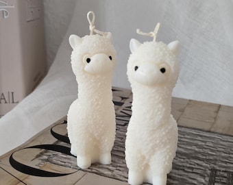 Alpaka Kerze aus Sojawachs, Sojawachskerze, Alpaka Geschenk, Lama Kerze, Alpaka Kerze, Cottagecore Deko, Tierkerze