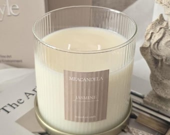 Sojawachs Duftkerze, Große Duftkerze im Glas, Premium Sojakerze, Handgegossene Kerze, Wohnzimmer Deko, Geschenk für Frauen, Geschenkidee