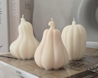 Kürbis Kerzen aus Sojawachs, 3er Kürbis Kerzen Set, Herbstdeko, Herbst Kerzen, Kürbis Deko, Halloween Deko, Autumn Decor