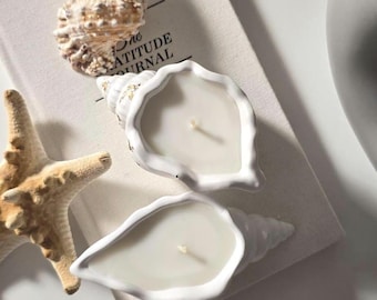Muschelerze aus Sojawachs, Duftkerze im Muschelgefäß, handgemachte Sojawachskerze, Coastal Deko, Maritime Deko, Geschenk für Frauen