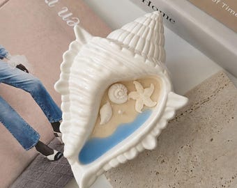 Muschelerze aus Sojawachs, Duftkerze im Muschelgefäß, Coastal Decor, Beach House Decor, Maritime Deko, Sommerdeko, Geschenk