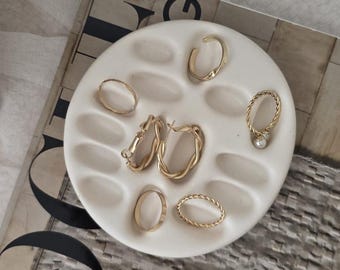 Schmuckschale Ringhalter, Ringablage für Ringe & Ohrringe, Schmuck Organizer, Schmuckaufbewahrung, minimalistische Deko, Geschenk für Frauen