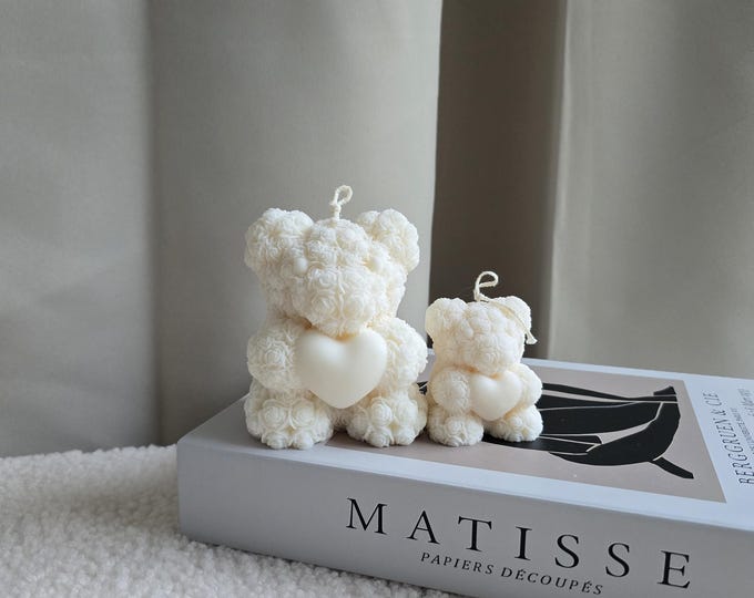 ROSE TEDDY BEAR zestaw dwóch świec sojowych