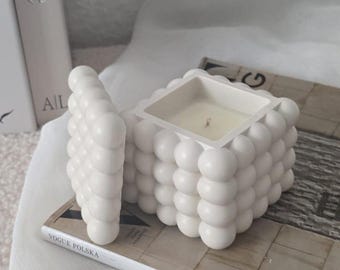 Bubble Duftkerze aus Sojawachs, Sojakerze im Jesmonite Gefäß, Bubble Candle, Duftkerze, moderne Wohndeko, Geschenkidee