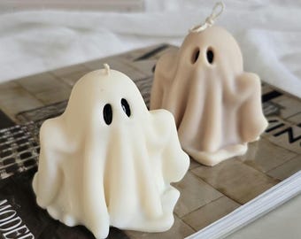 Geister Kerze aus Sojawachs, Ghost Candle, Halloween Deko, Cute Ghost, Handgemachte Kerze, Herbstdeko, Geschenkidee