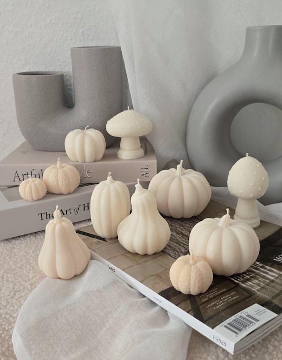 Herbst Kerzen Set aus Sojawachs, 11er Kürbis & Pilz Kerzen Set, Herbstdeko, Kürbis Kerzen, Fliegenpilz Kerzen, Autumn Decor
