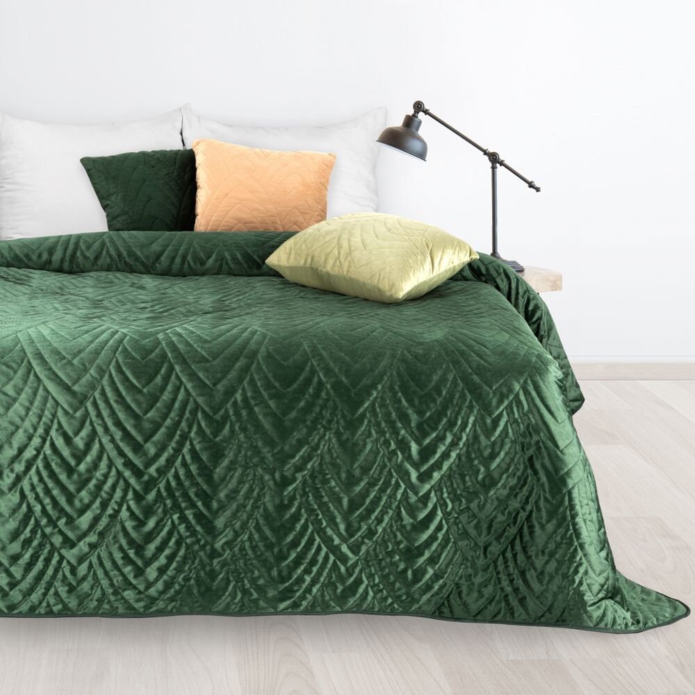 Green Velvet Bedspread Dark Green Bedspread UK King Size Etsy