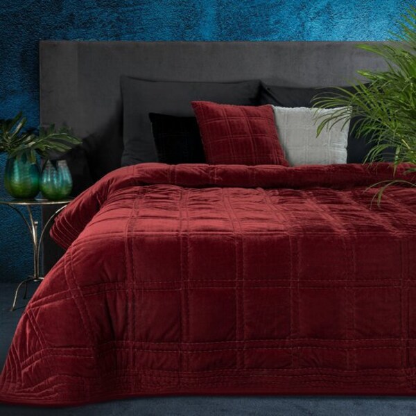 Red Bedspread Etsy